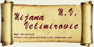 Mijana Velimirović vizit kartica